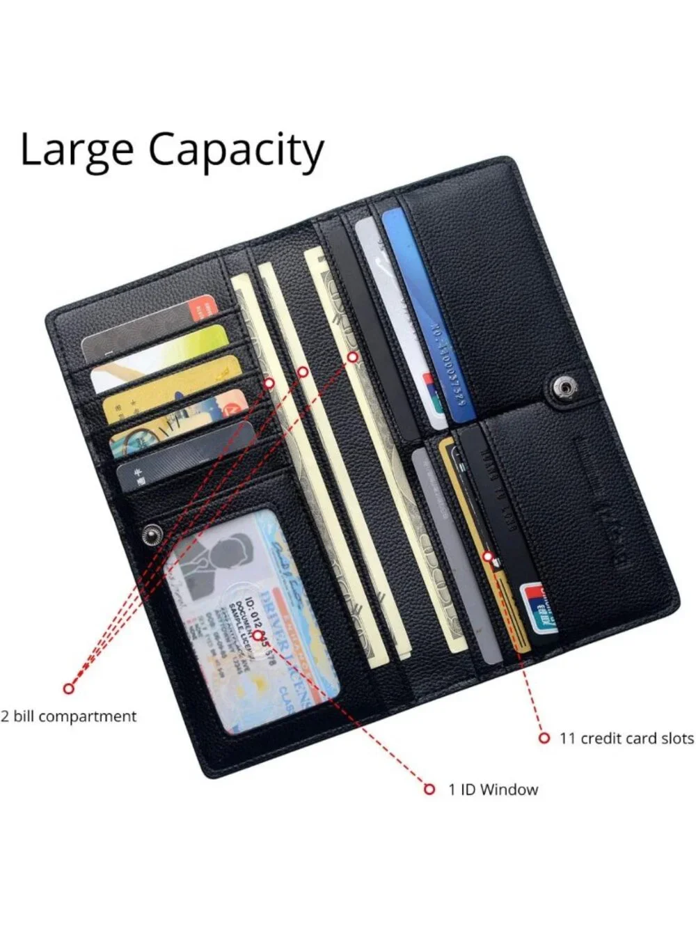 Ultra Slim RFID Blocking Leather Bifold Wallet for Women - Stylish & Compact
